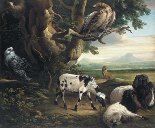 Philip Reinagle Birds of Prey, Goats and a Wolf, in a Landscape Spain oil painting art
